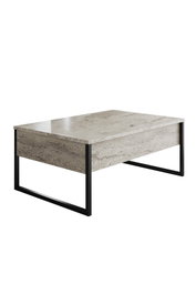 Hanah Home Luxe Mesa de Centro Travertino y Negro